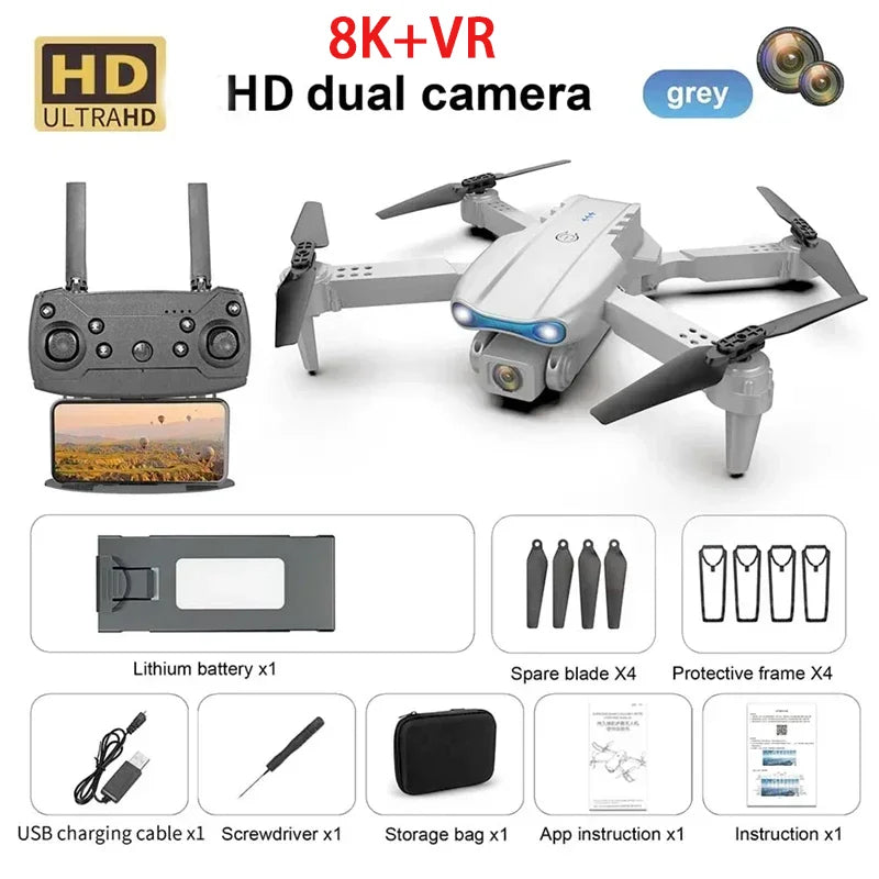 New E99 PRO Drones GPS Profesional 8K with HD Camera FPV 5G Wifi Brushless Motor Foldable RC Quadcopter Obstacle Avoidance Dron