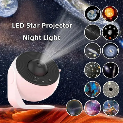 Starry Sky Night Light Galaxy Projector 360°Rotate Planetarium Lamp For Bedroom Valentines Day Gift Wedding Send 13 Sets Of Film