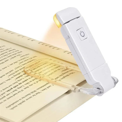 Nueva lámpara de lectura portátil plegable recargable por USB con protección para los ojos, 3 colores de luz, brillo ajustable